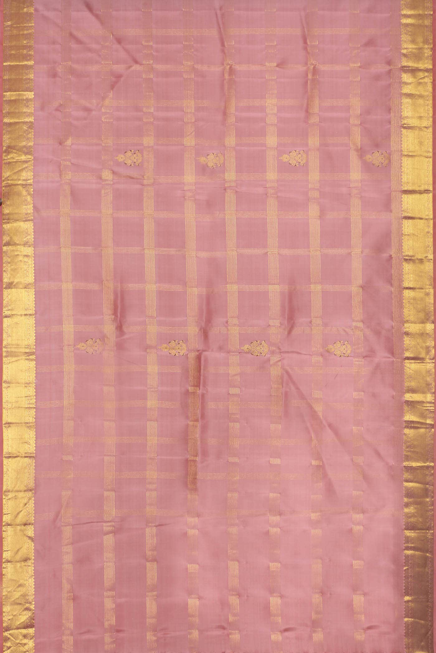 Peach Kanchipuram Silk Saree