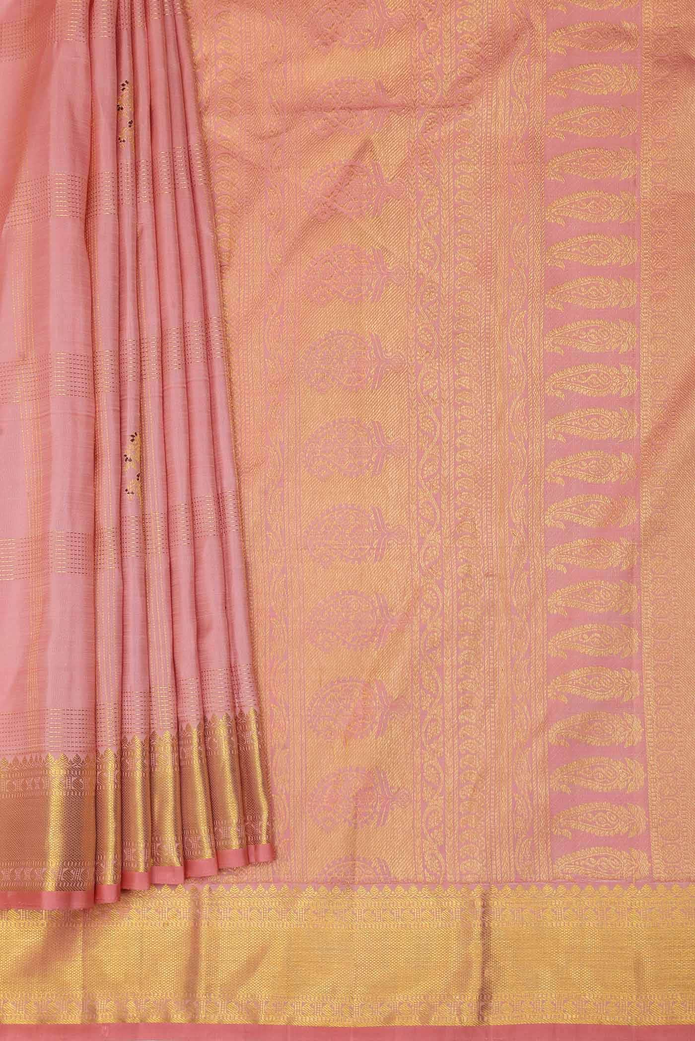 Peach Kanchipuram Silk Saree