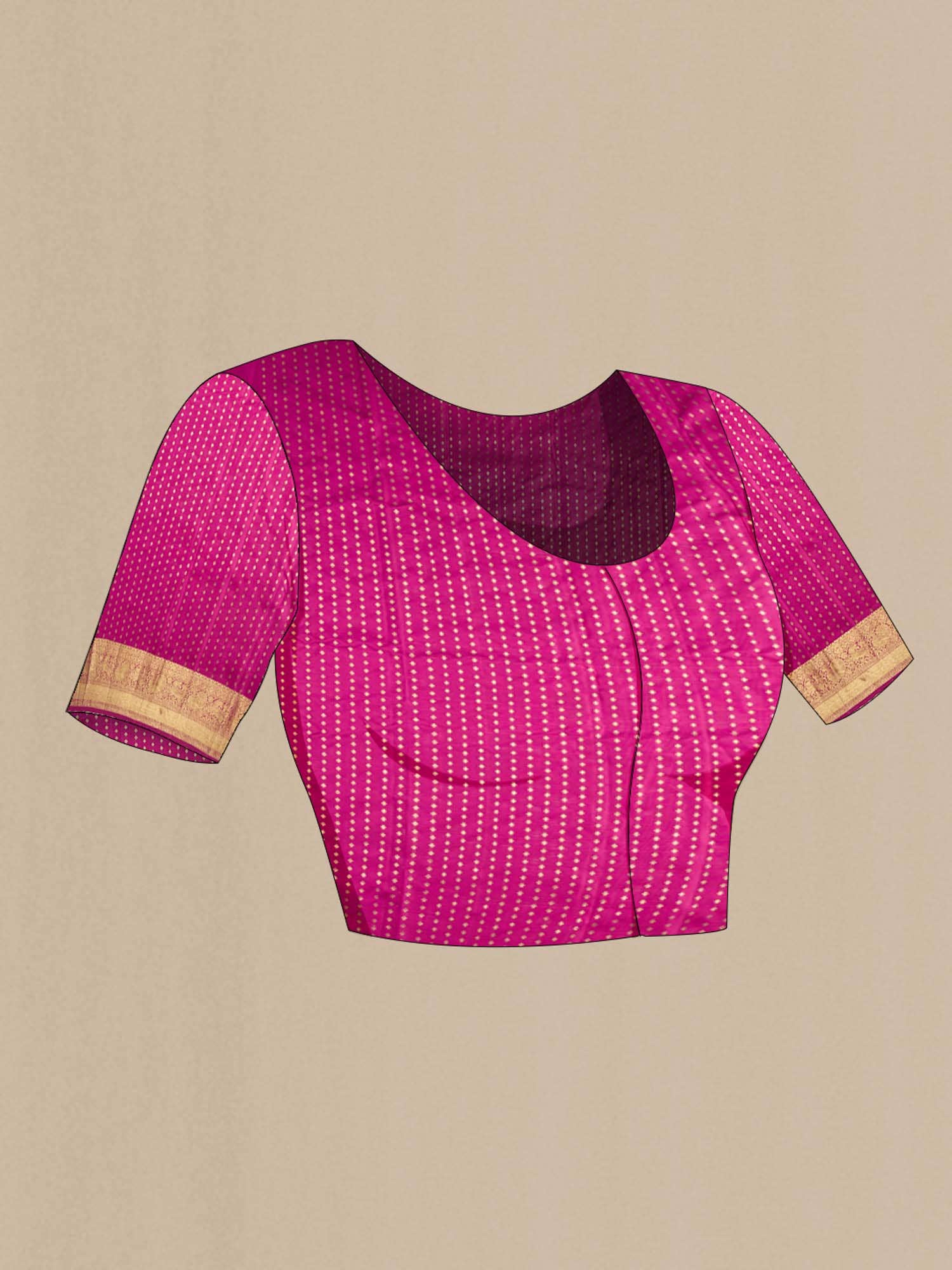 Dark Pink Kanchipuram Silk Saree