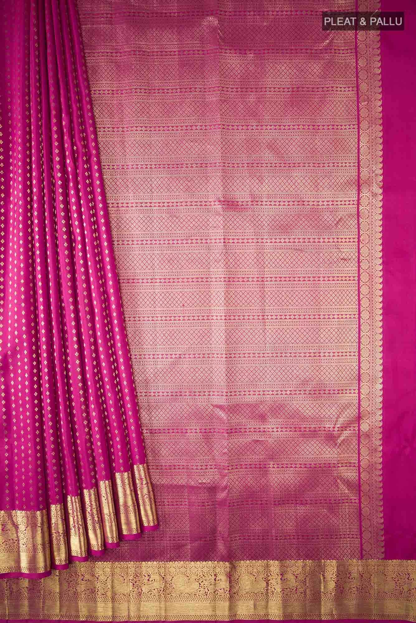 Dark Pink Kanchipuram Silk Saree