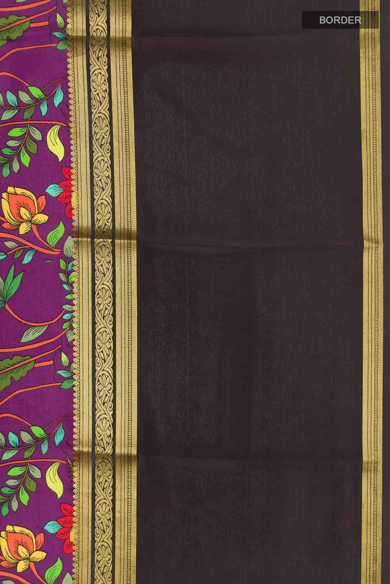 Purple Mysore Crepe Saree