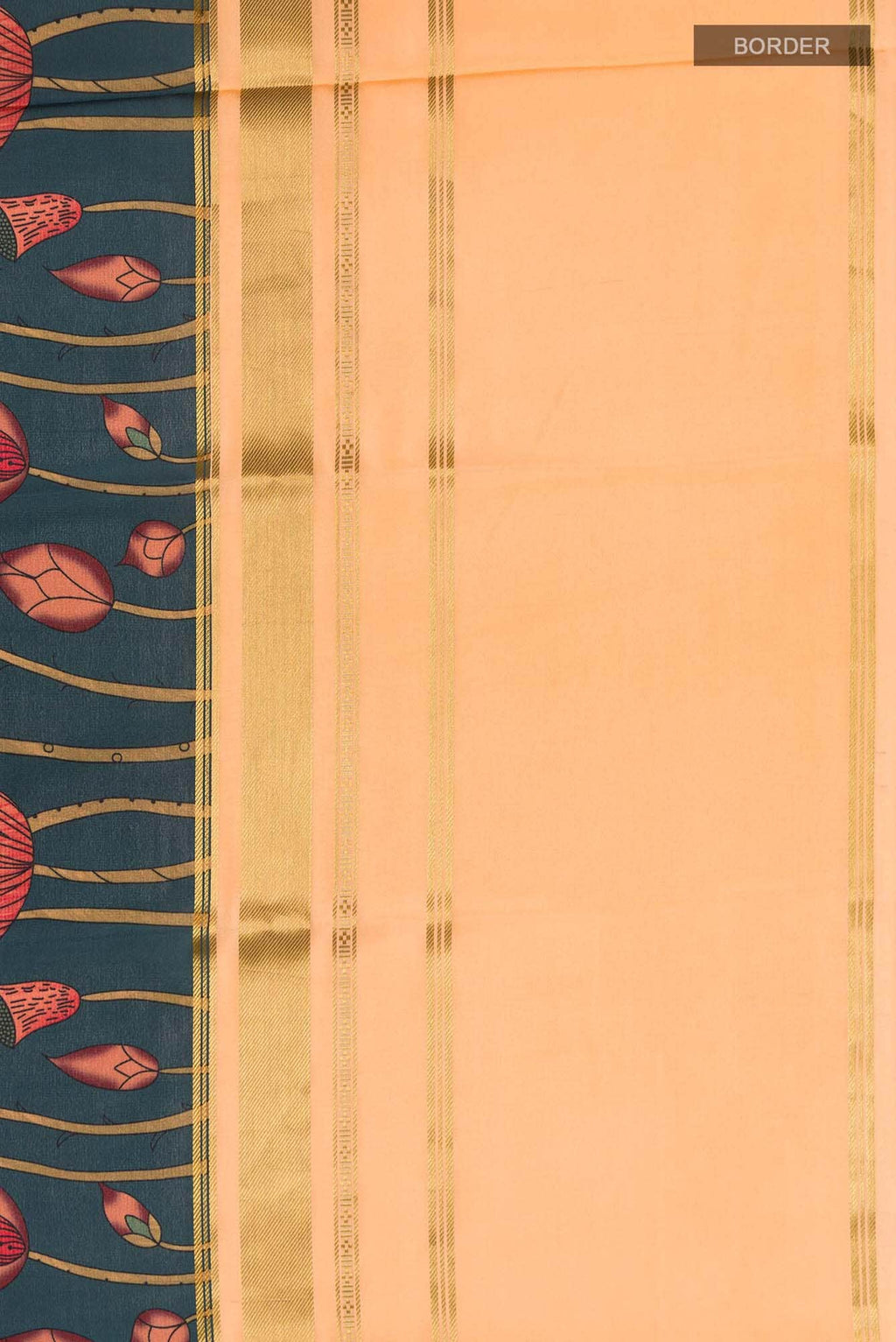 Blue Mysore Crepe Saree