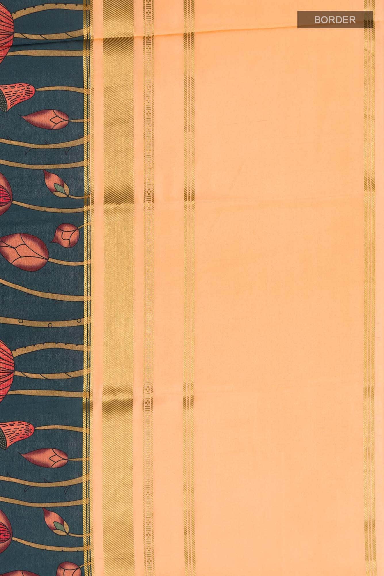 Blue Mysore Crepe Saree