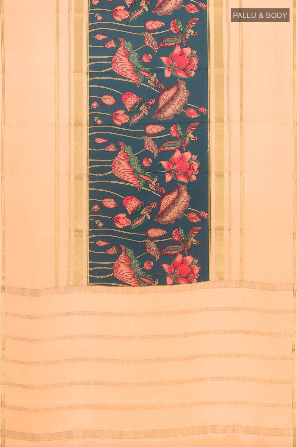 Blue Mysore Crepe Saree