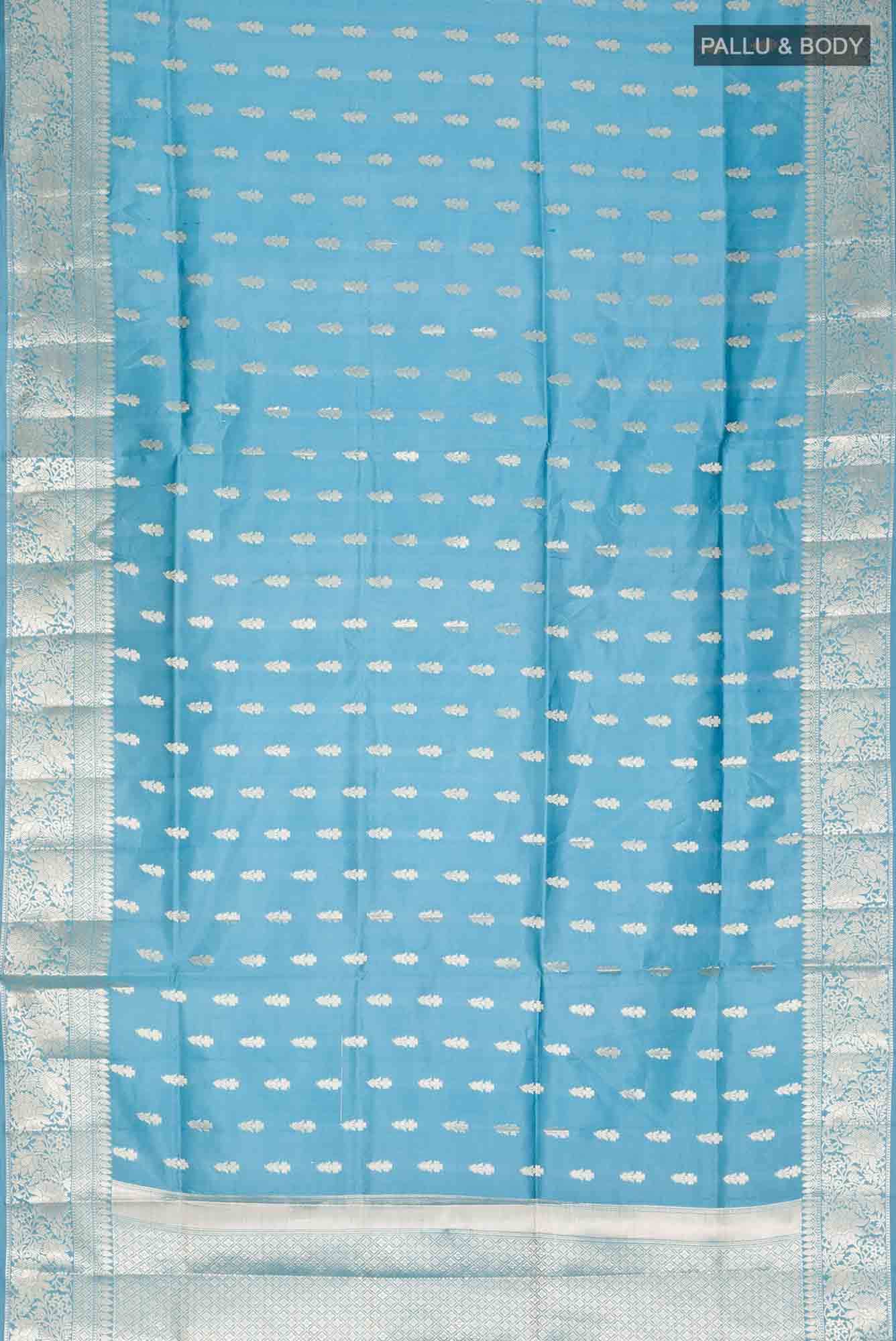 Blue Banarasi Raw Silk Saree