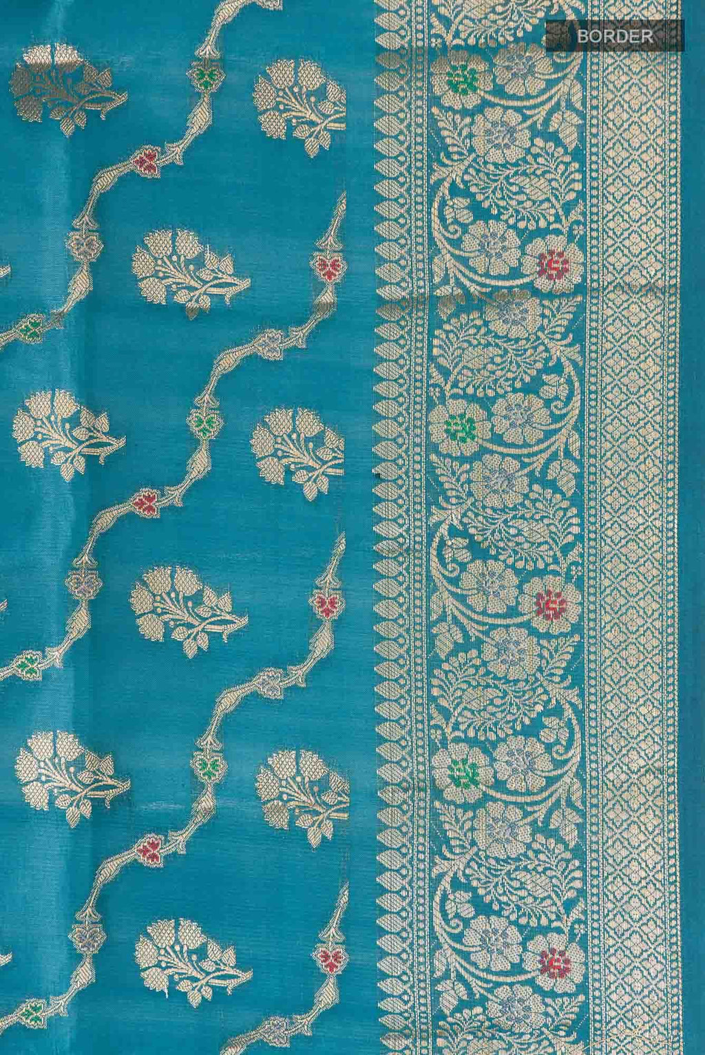 Blue Banarasi Raw Silk Saree