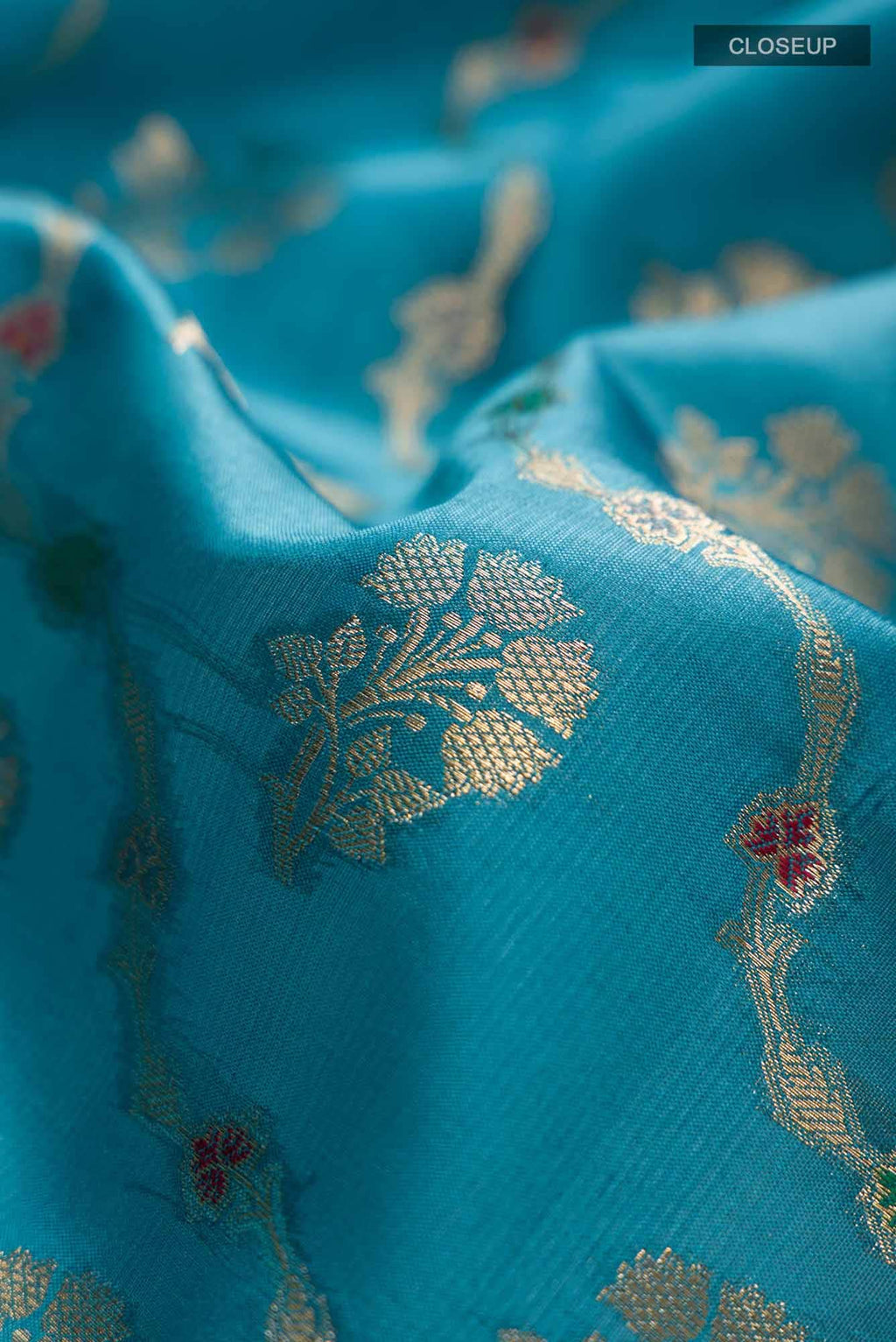 Blue Banarasi Raw Silk Saree