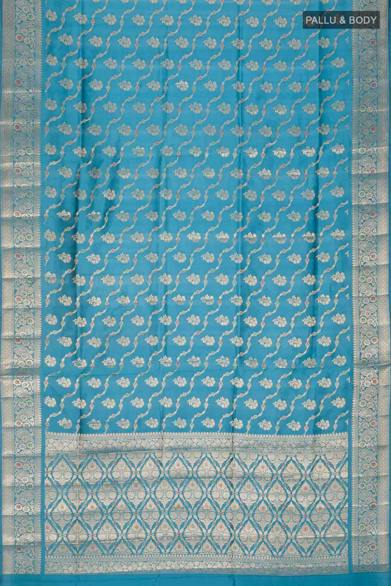 Blue Banarasi Raw Silk Saree