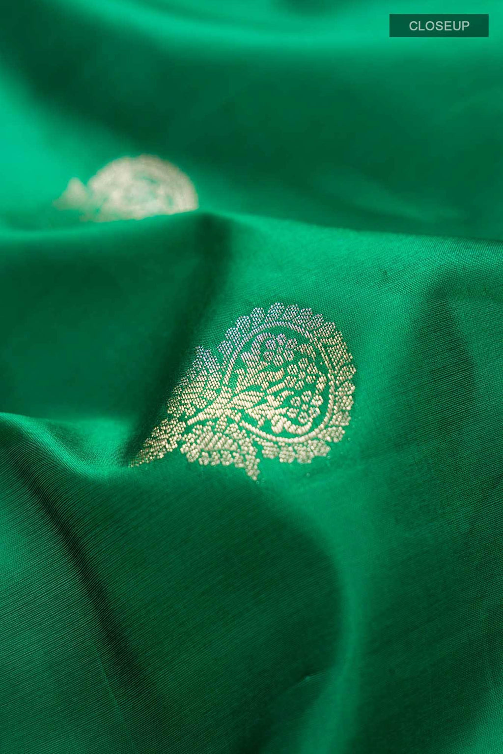 Green Banarasi Raw Silk Saree