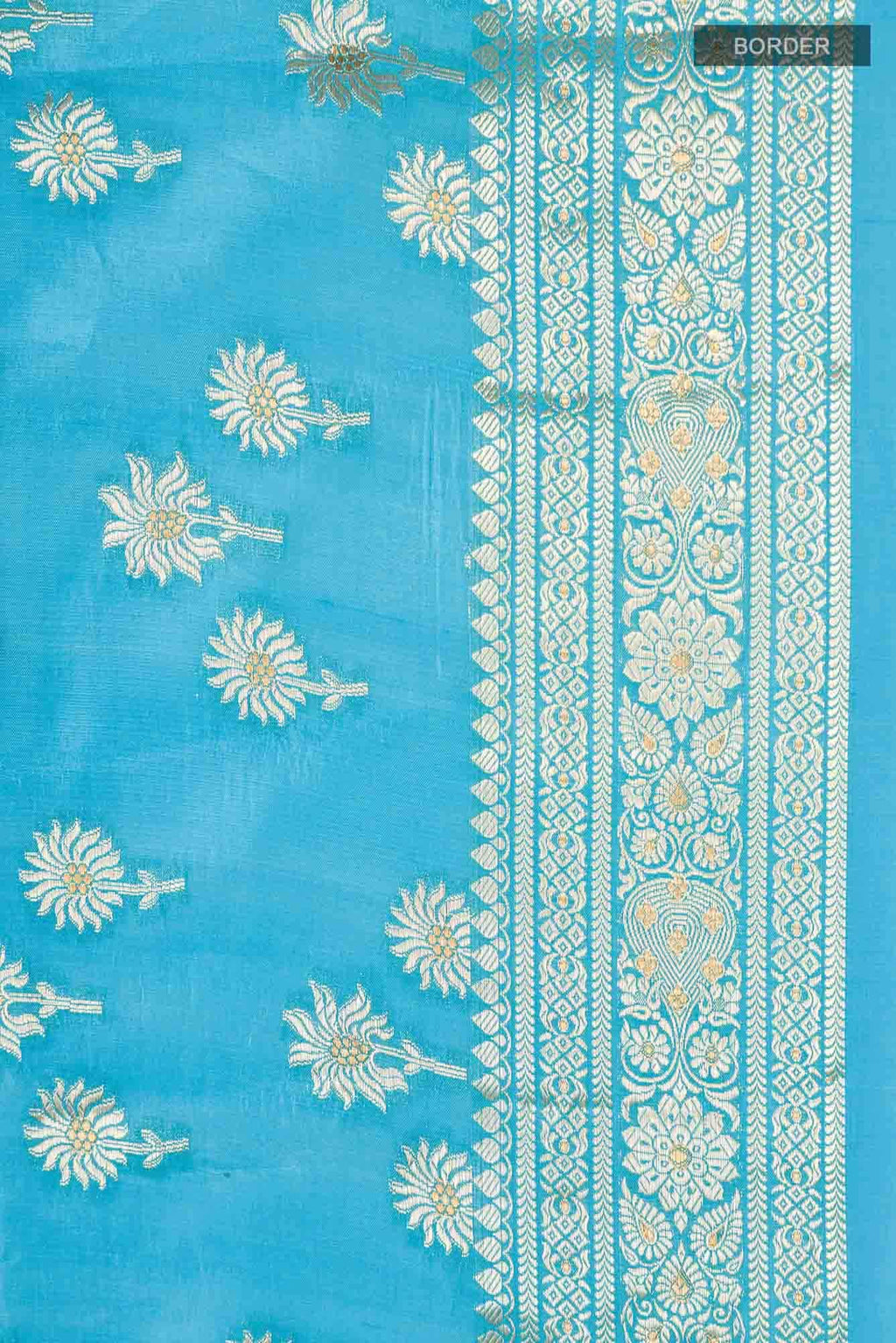 Blue Banarasi Raw Silk Saree
