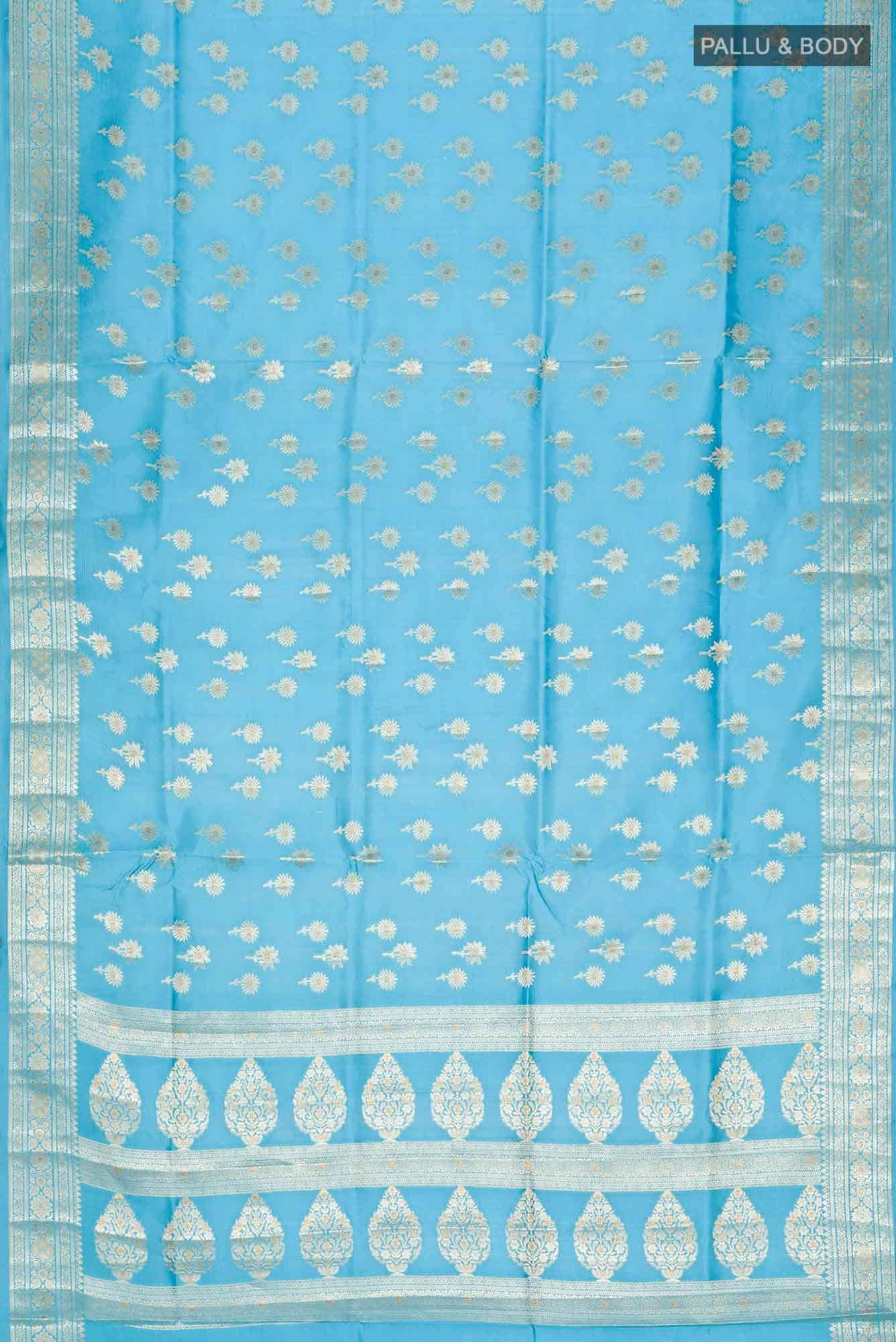 Blue Banarasi Raw Silk Saree