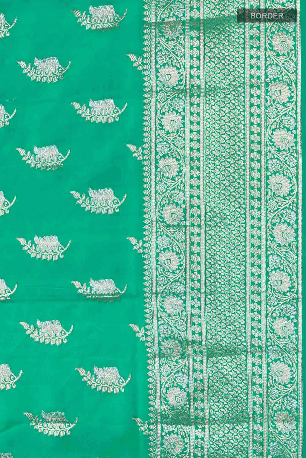 Green Banarasi Raw Silk Saree