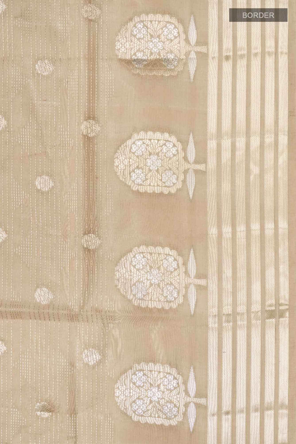 Beige Banarasi Raw Silk Saree