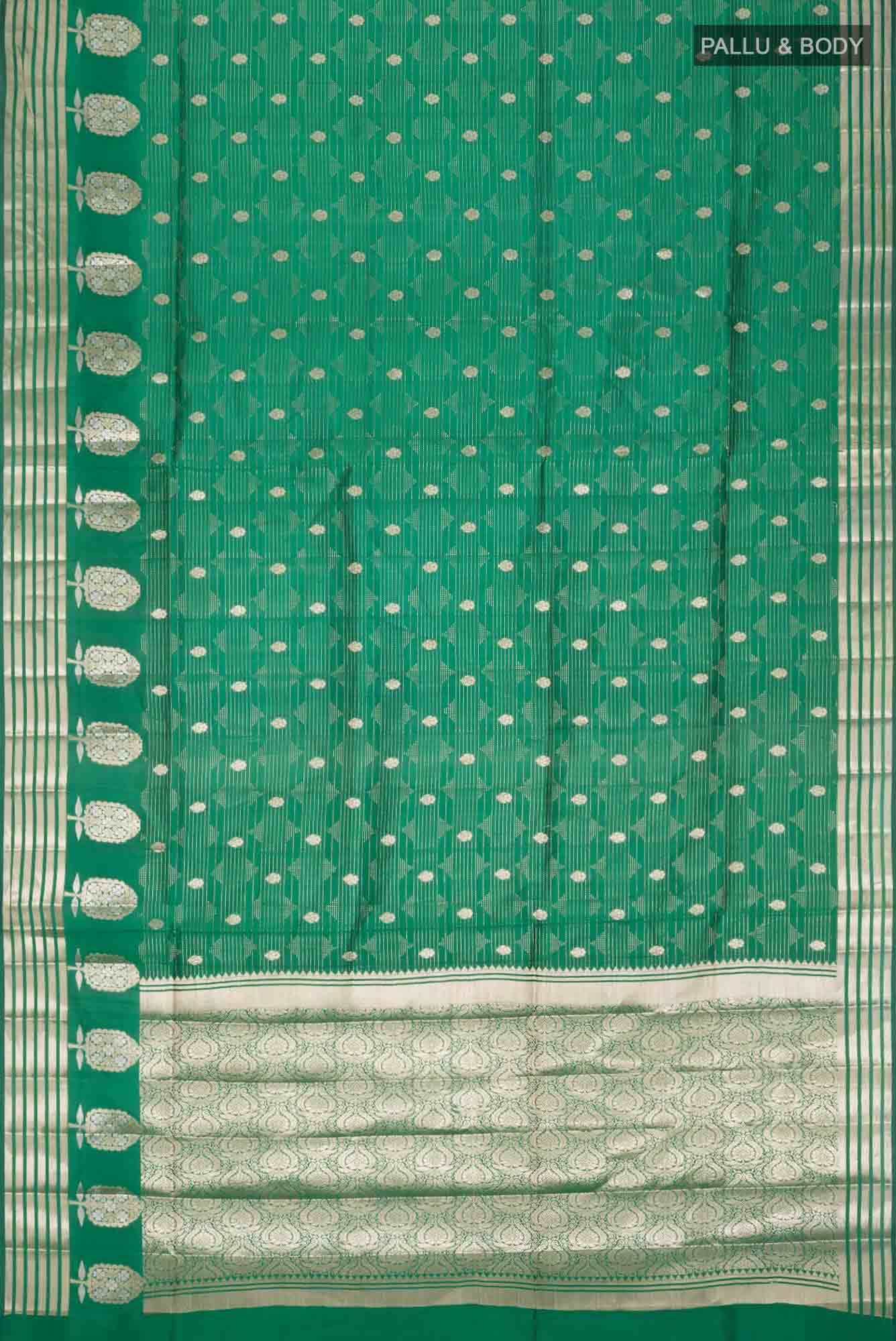 Green Banarasi Raw Silk Saree
