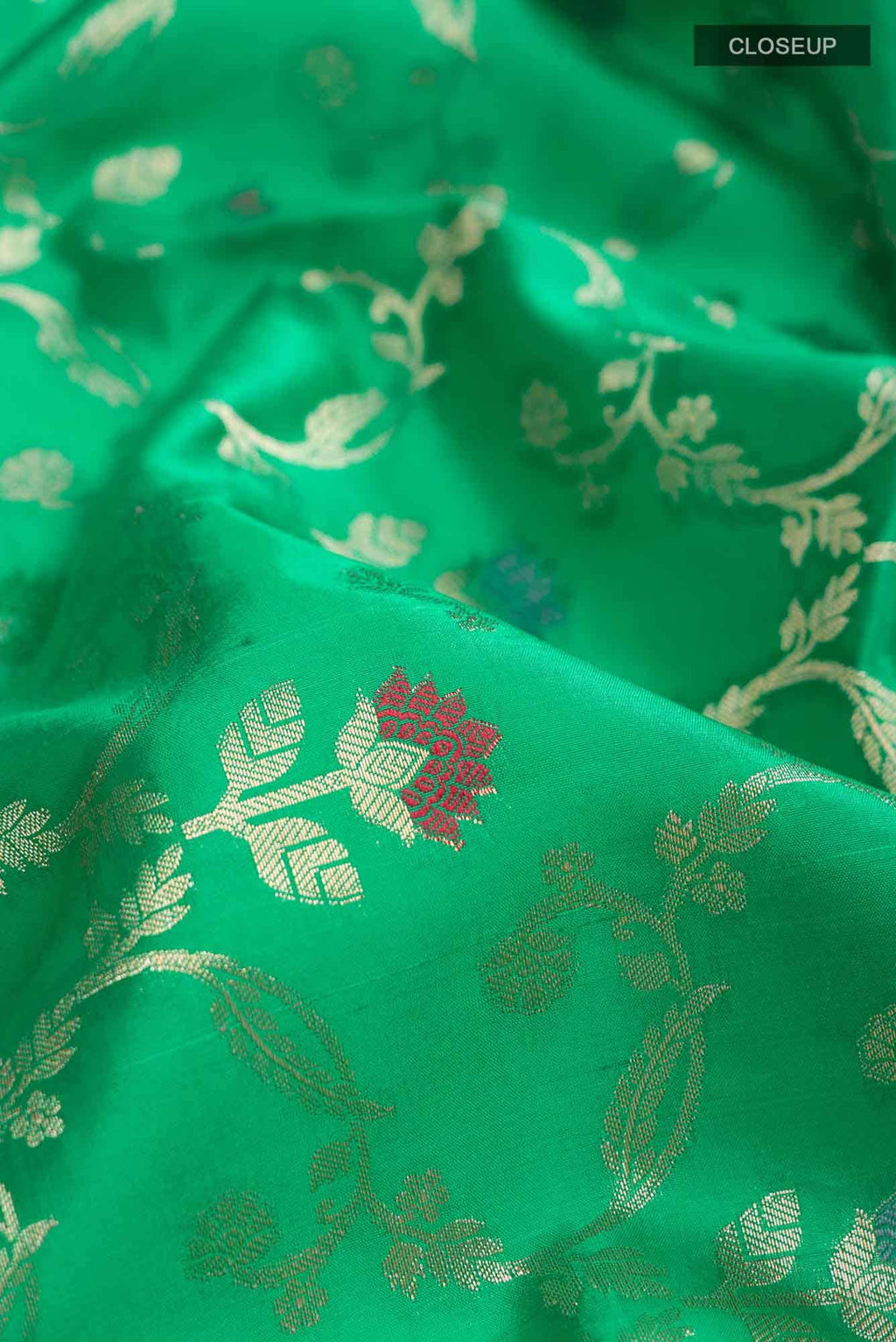 Green Banarasi Raw Silk Saree