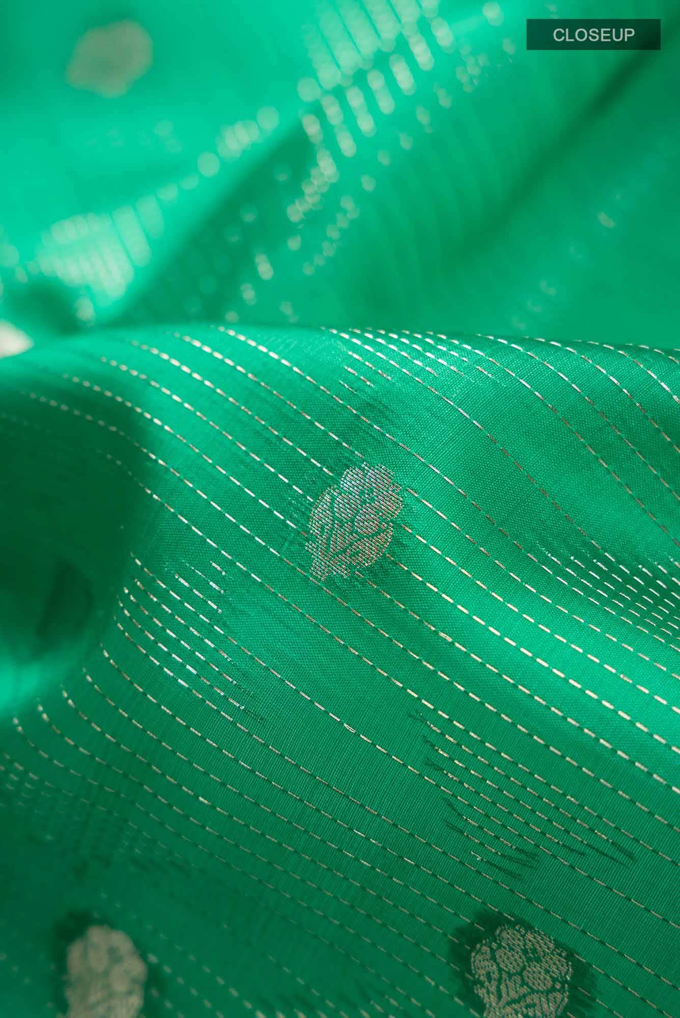 Green Banarasi Raw Silk Saree