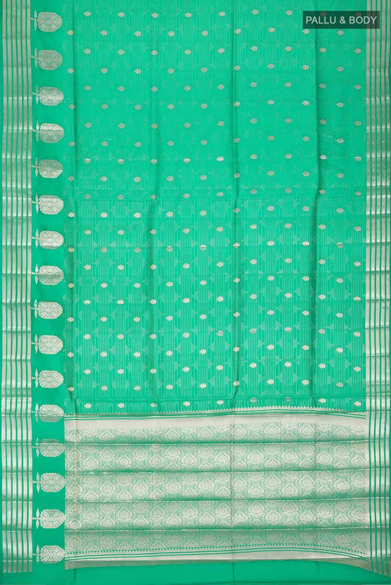 Green Banarasi Raw Silk Saree