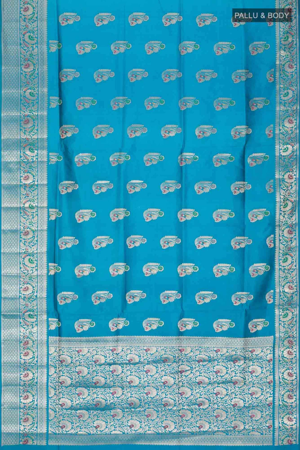 Blue Banarasi Raw Silk Saree