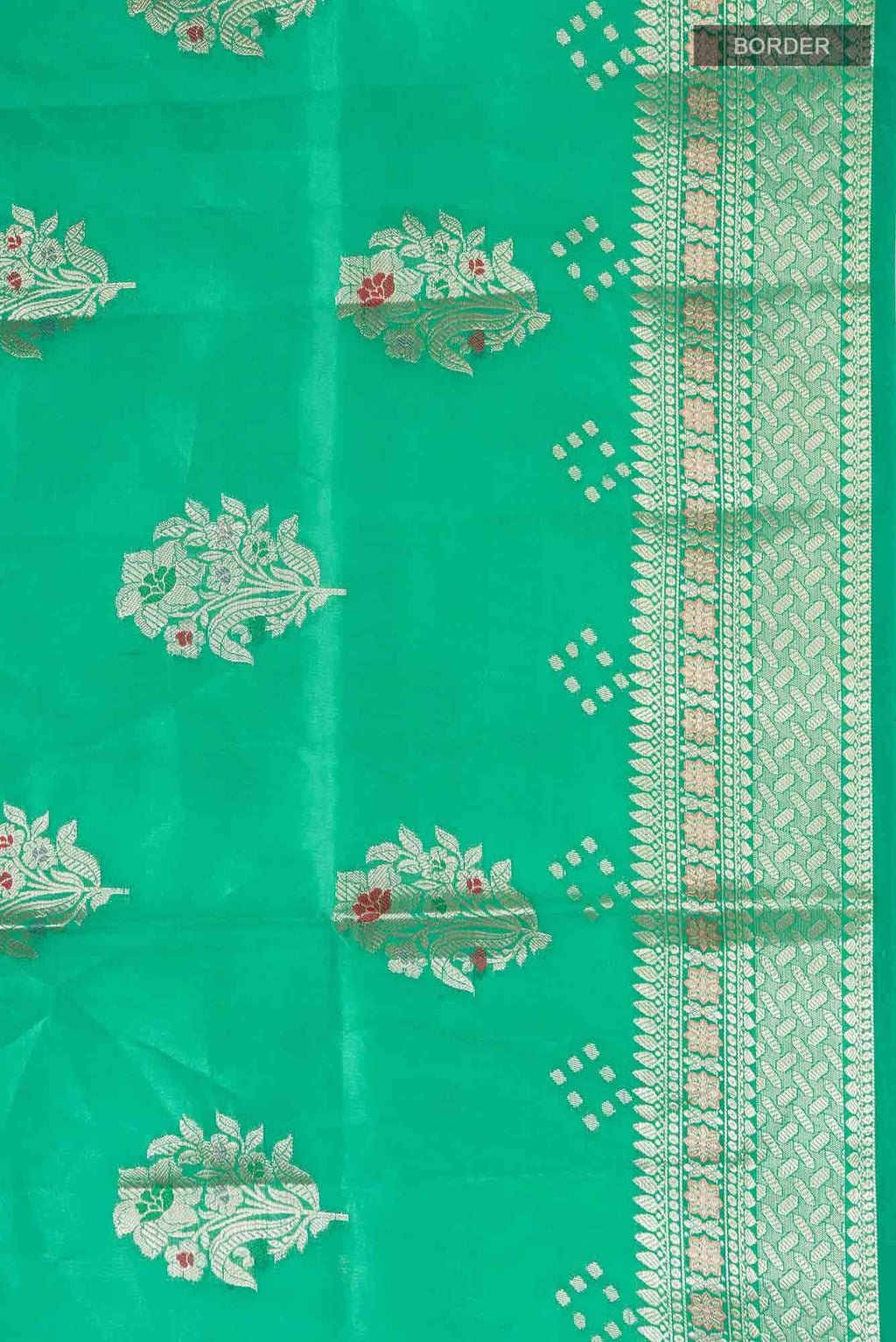 Green Banarasi Raw Silk Saree
