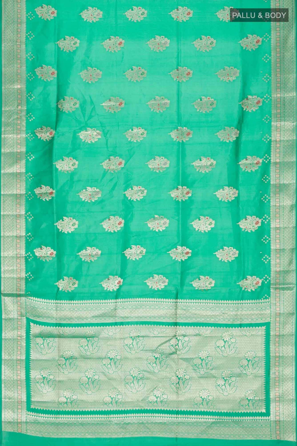 Green Banarasi Raw Silk Saree
