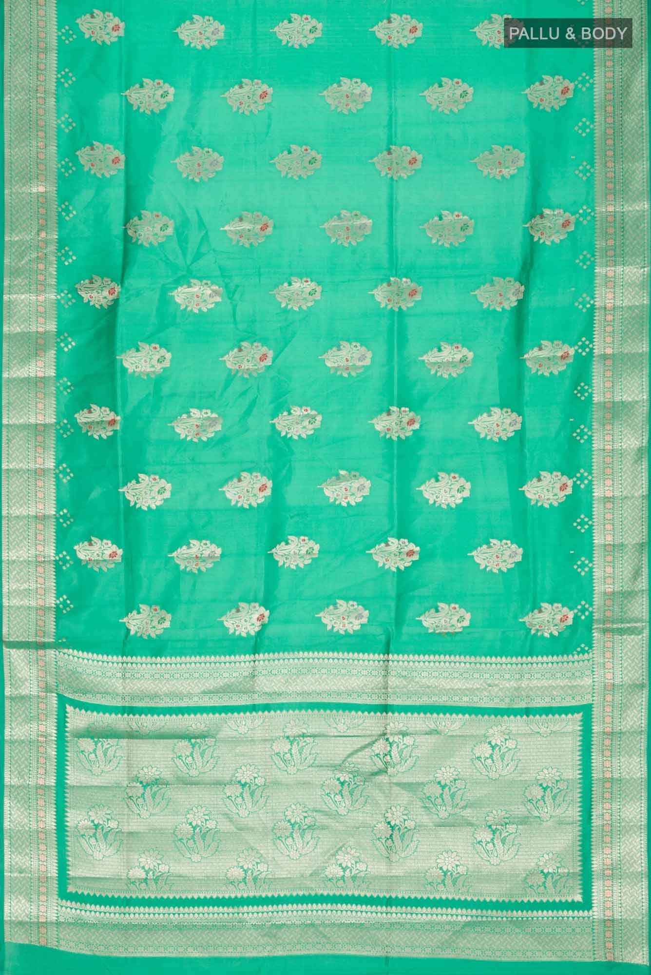 Green Banarasi Raw Silk Saree