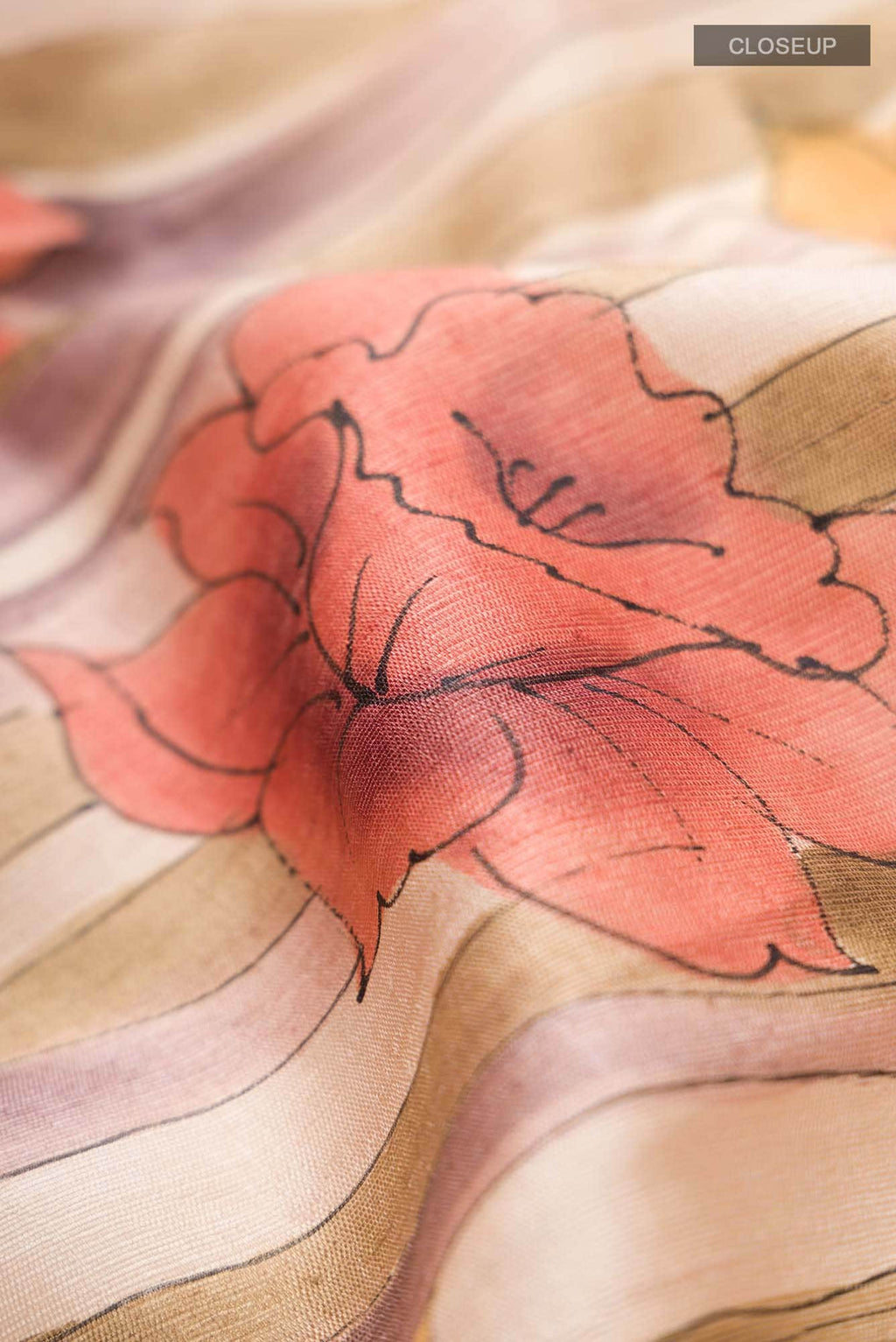 Beige Bhagalpuri Tussar Silk Saree