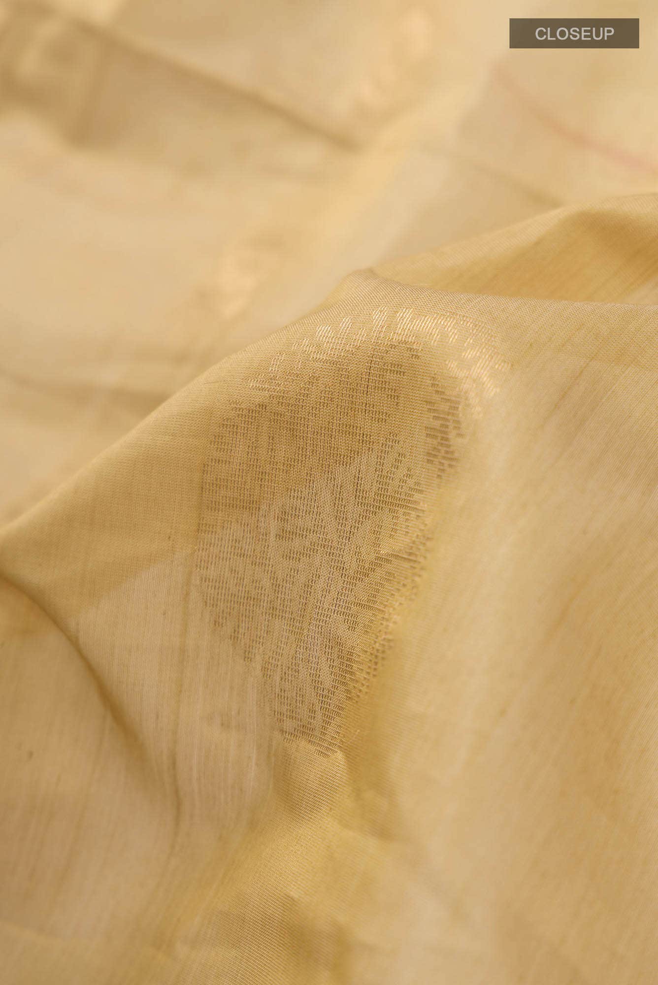 Beige Silk Cotton Saree