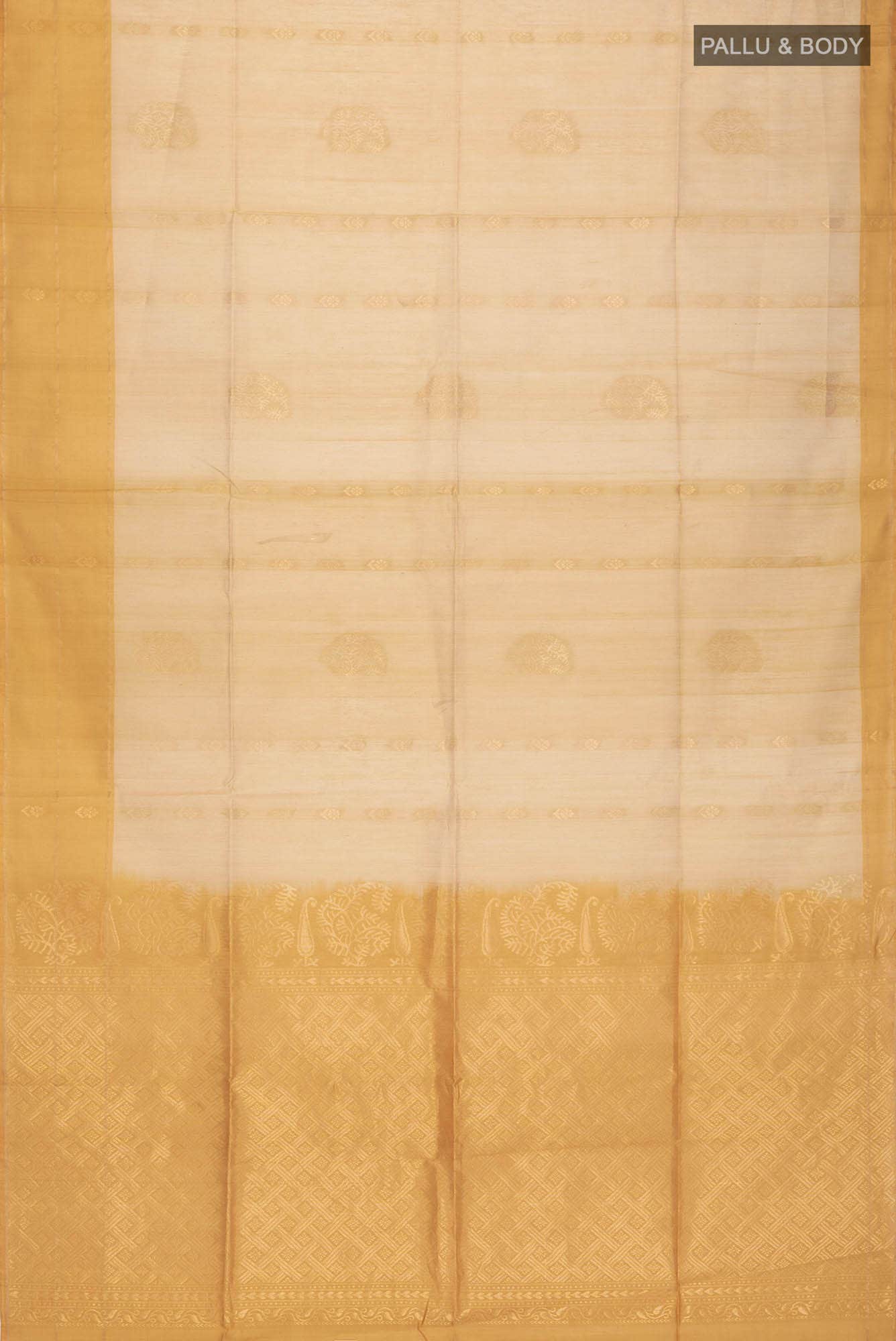 Beige Silk Cotton Saree