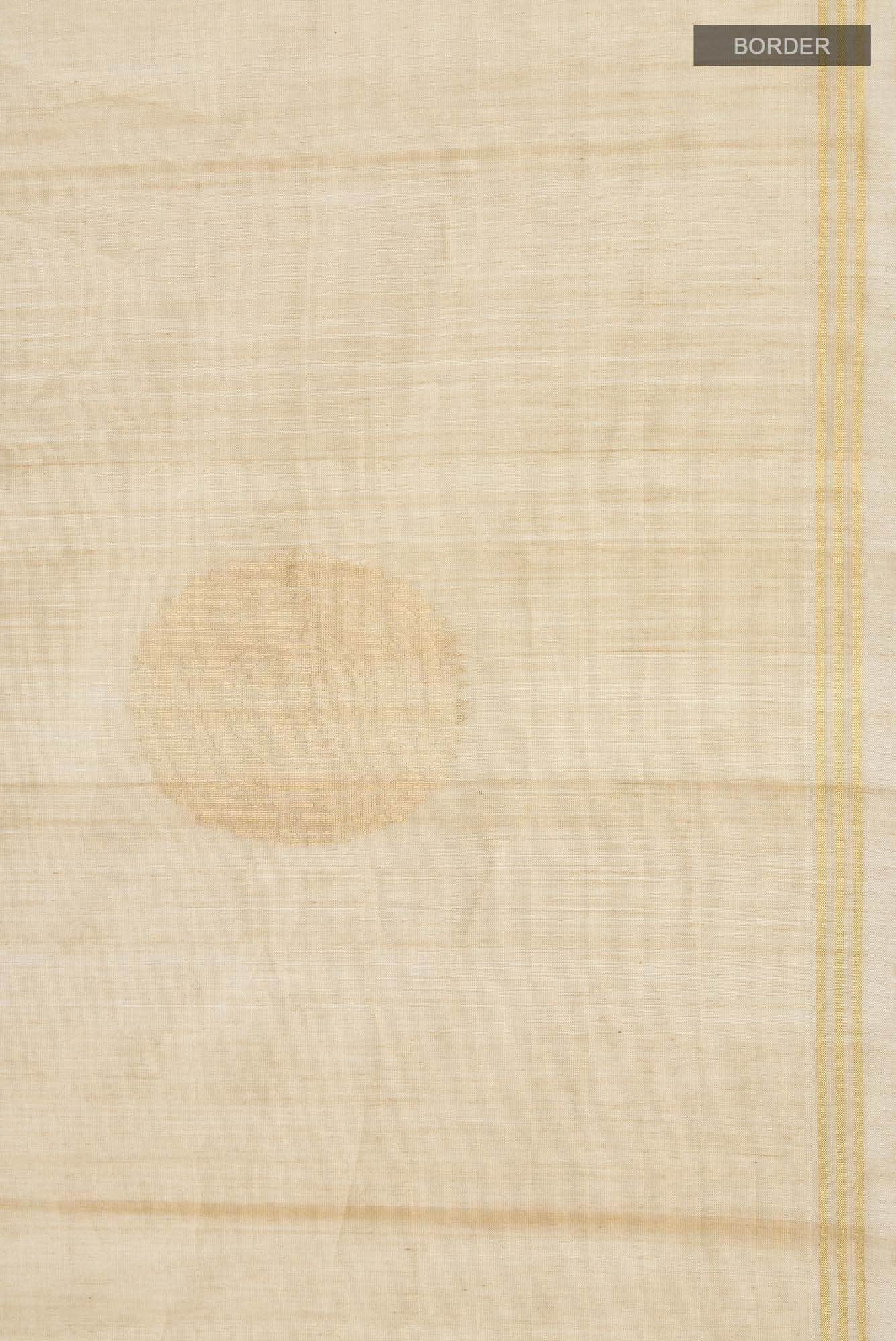 Beige Silk Cotton Saree