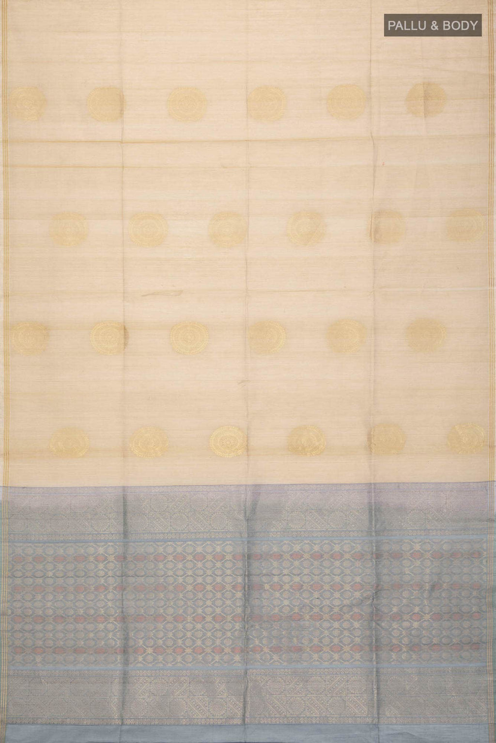 Beige Silk Cotton Saree