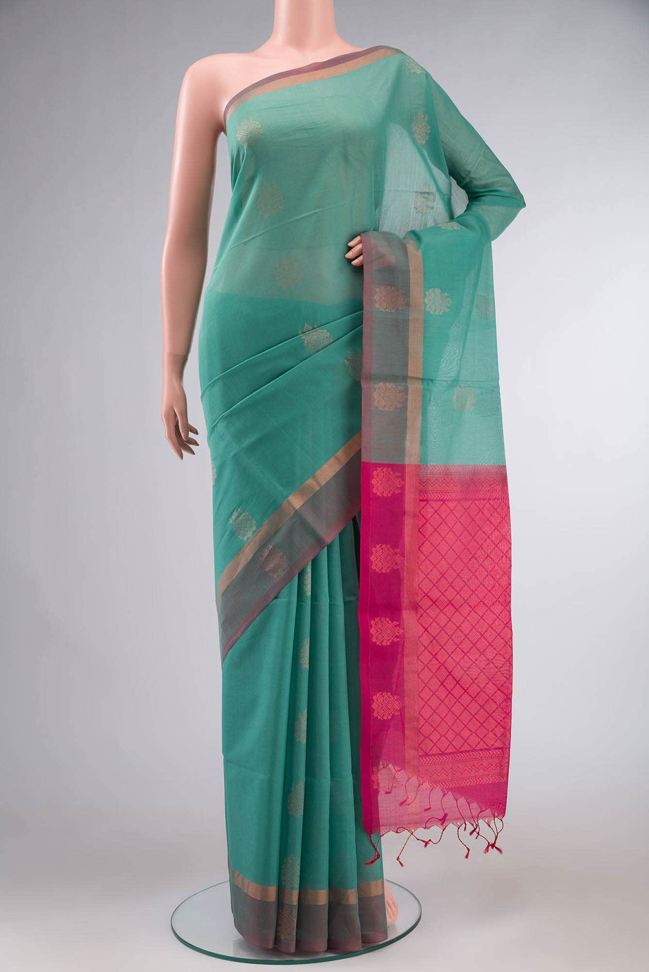 Green Silk Cotton Saree