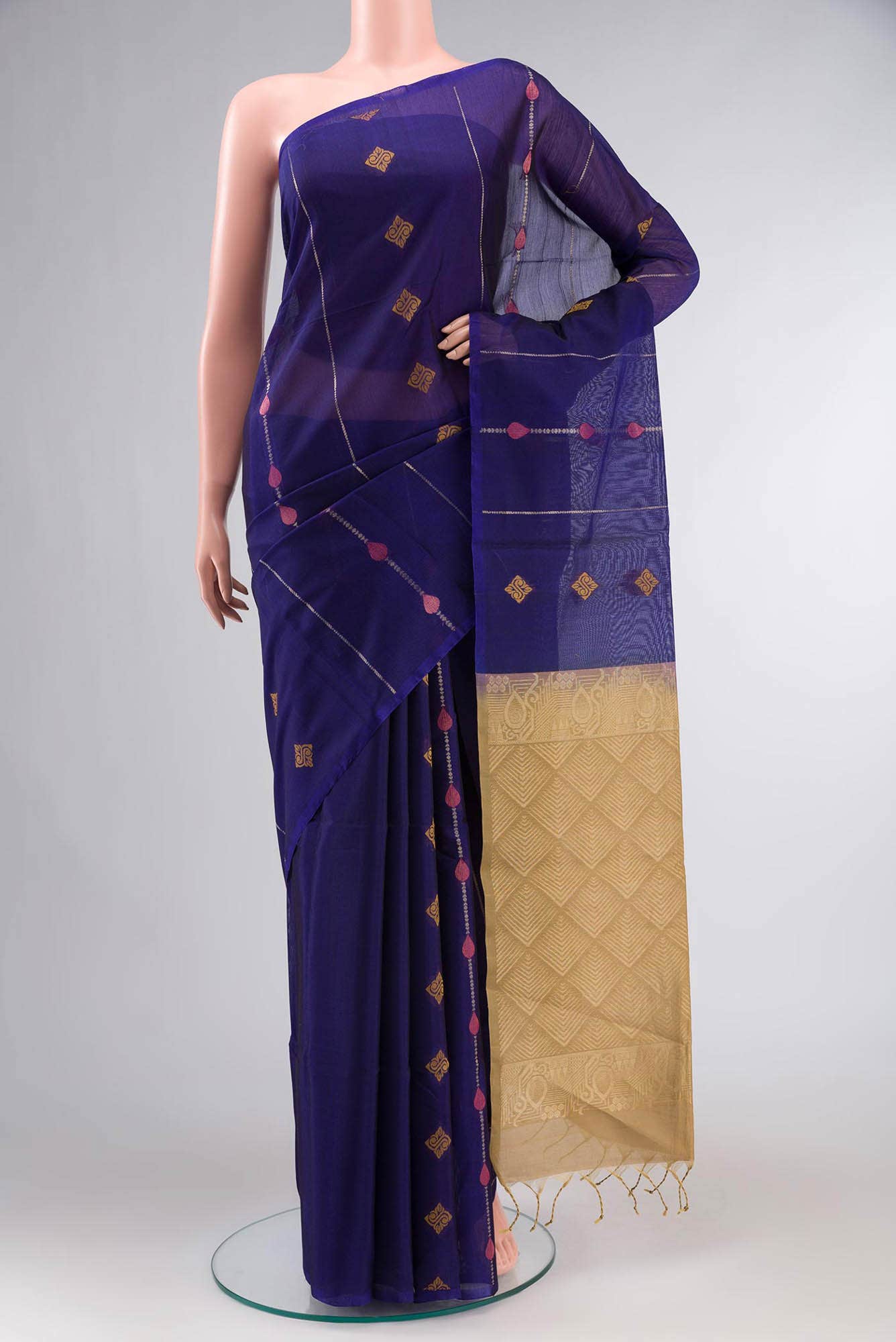 Blue Silk Cotton Saree