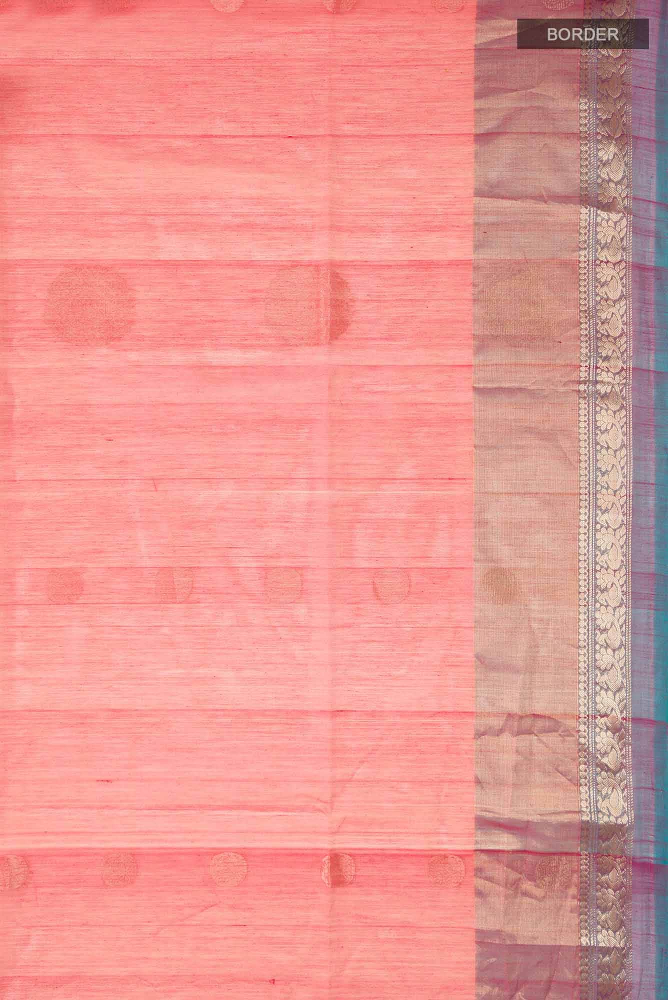 Pink with Yellow Dual Tone Silk Cotton Saree