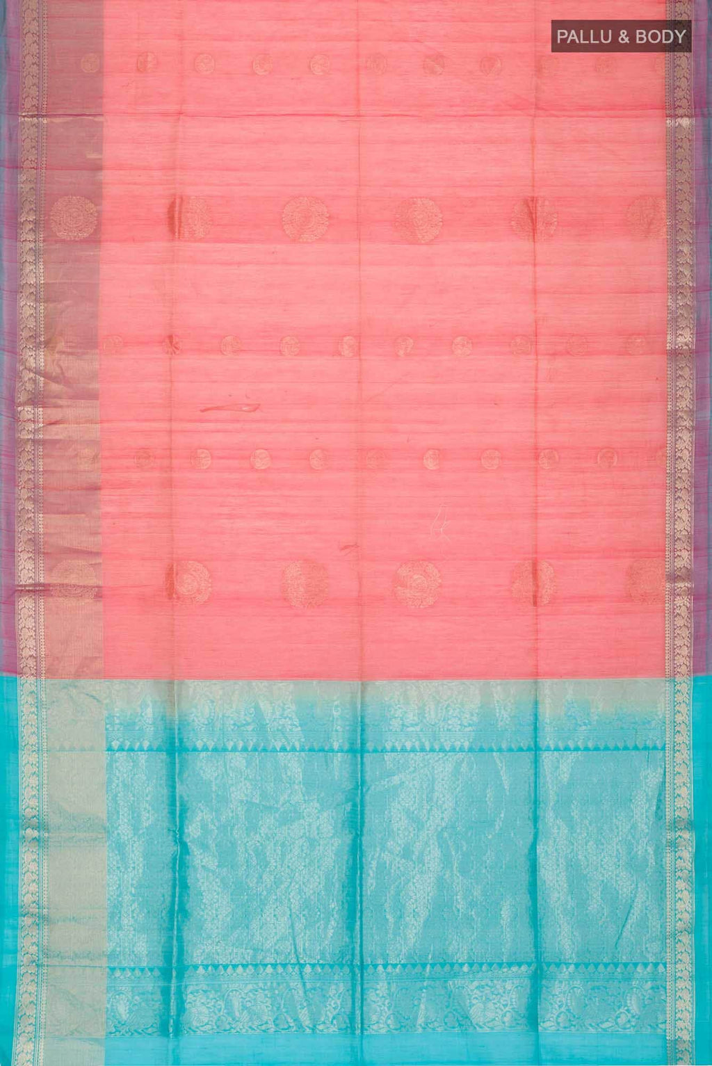 Pink with Yellow Dual Tone Silk Cotton Saree