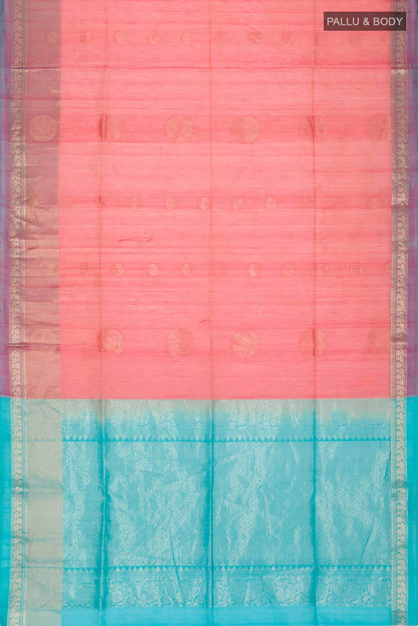 Pink with Yellow Dual Tone Silk Cotton Saree