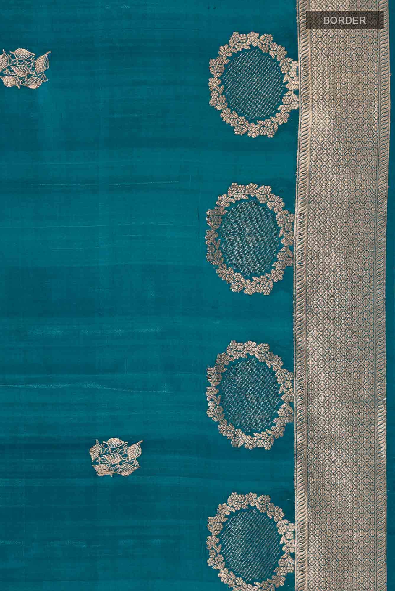 Blue Banarasi Katan Silk Saree