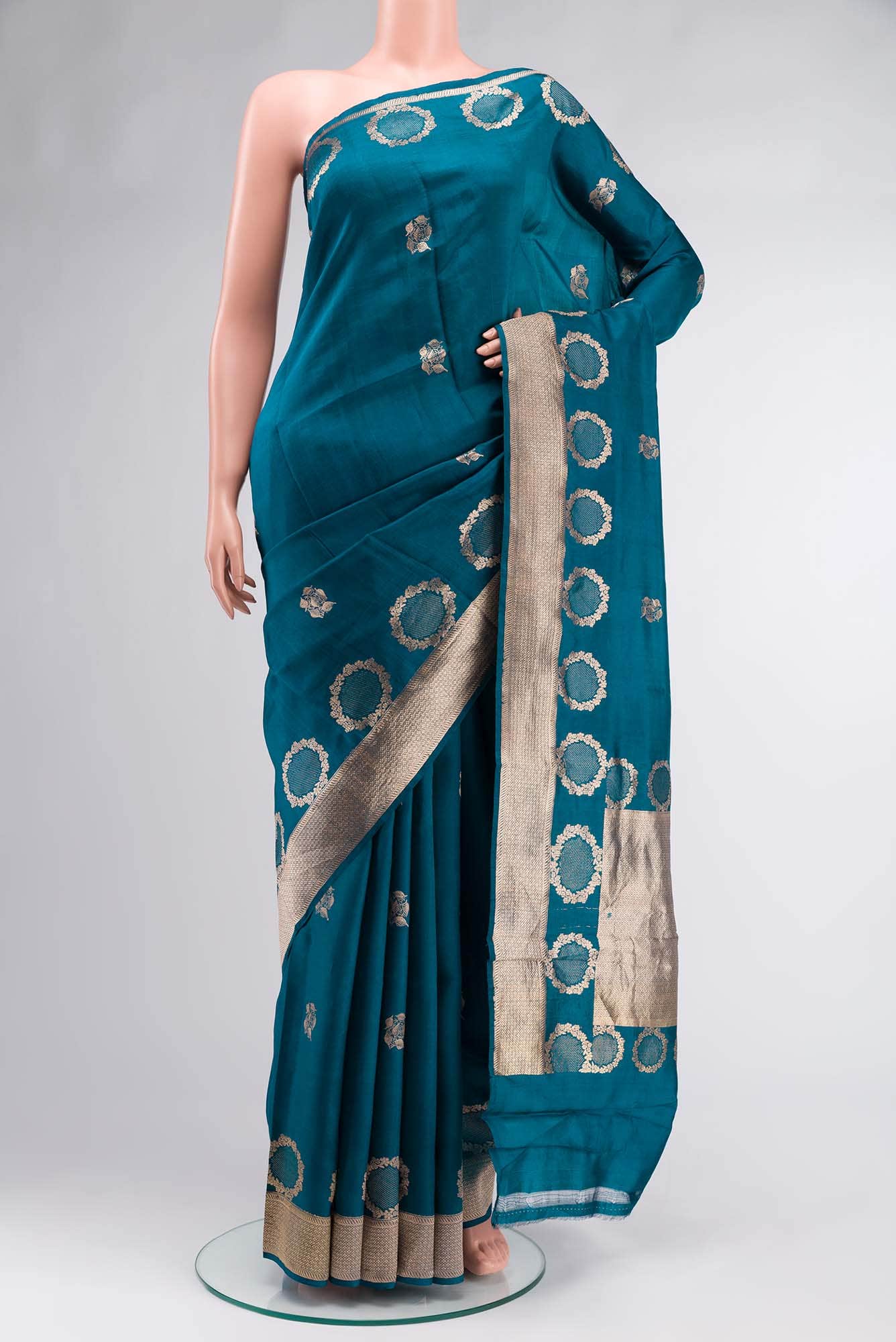 Blue Banarasi Katan Silk Saree
