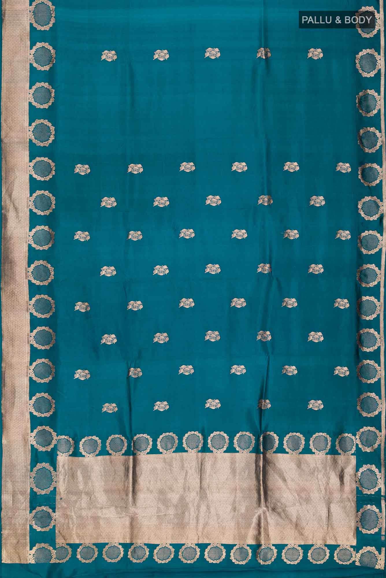 Blue Banarasi Katan Silk Saree