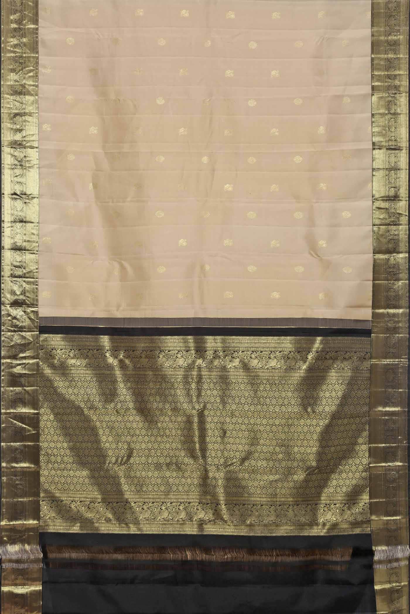 Beige Kanchipuram Silk Saree