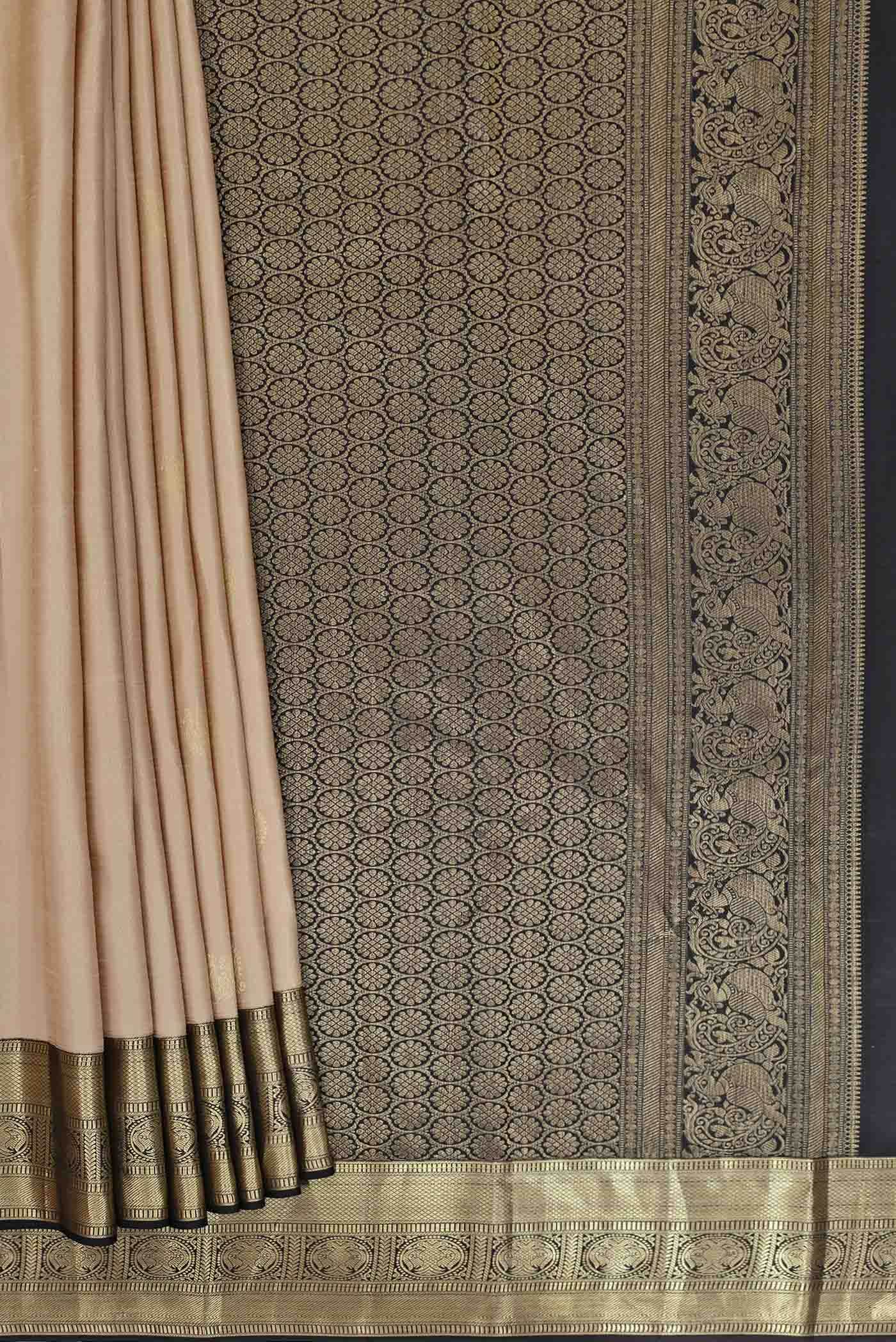Beige Kanchipuram Silk Saree