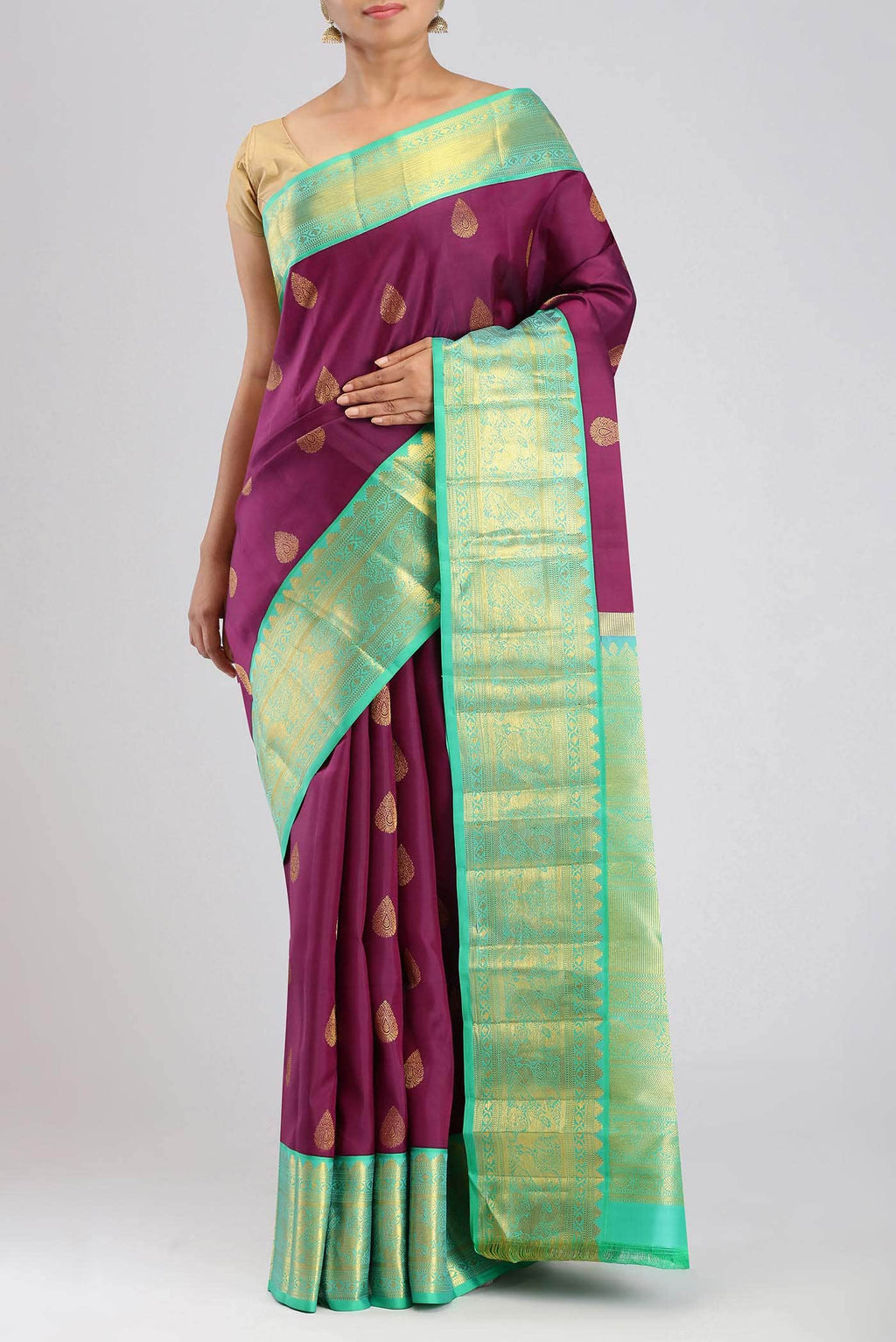 Magenta Kanchipuram Silk Saree