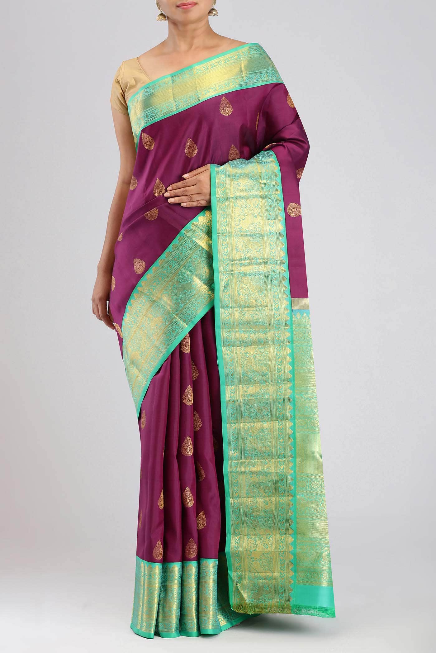 Magenta Kanchipuram Silk Saree