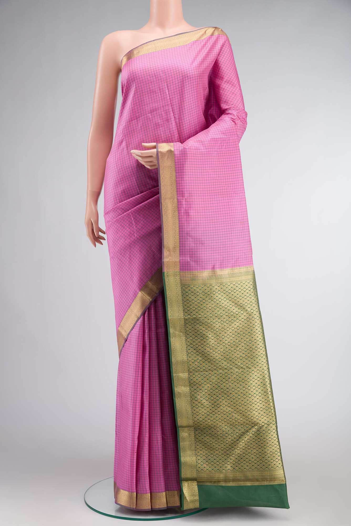 Pink Kanchipuram Silk Saree