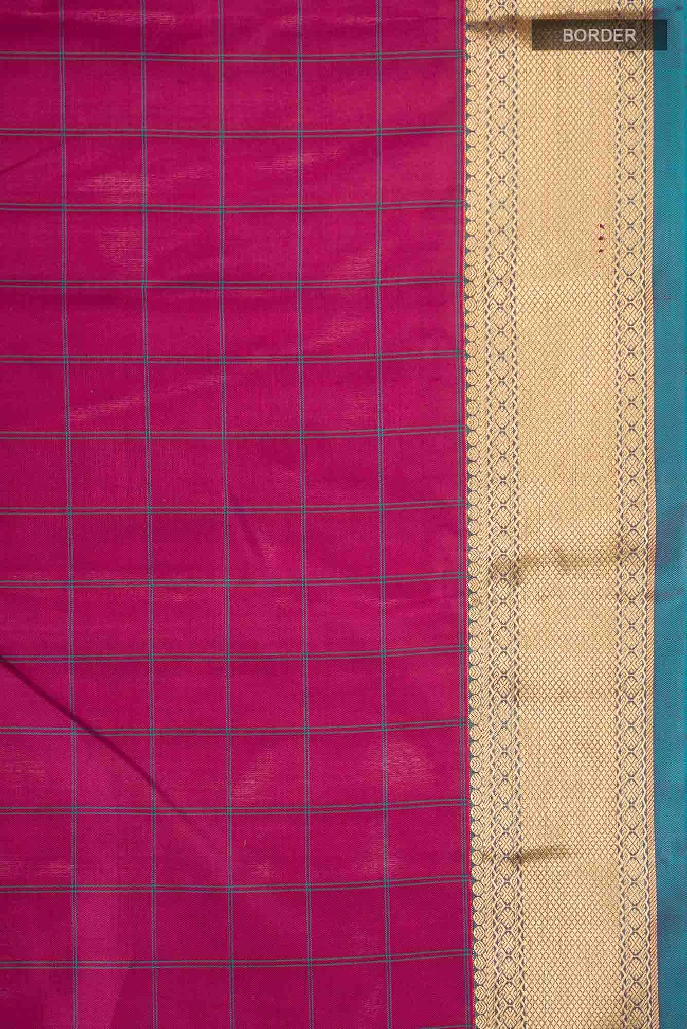 Dark Pink Kanchipuram Silk Saree