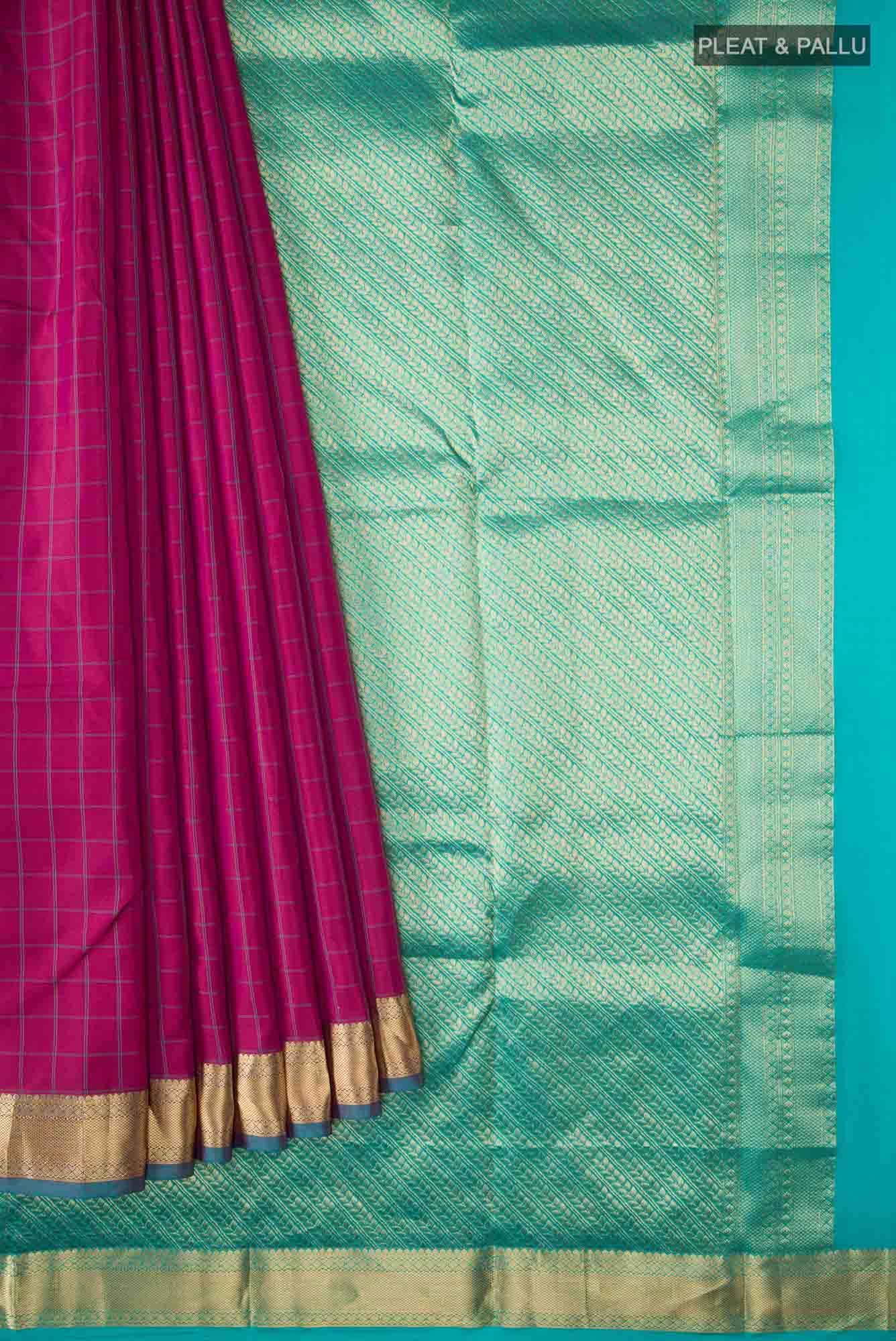 Dark Pink Kanchipuram Silk Saree