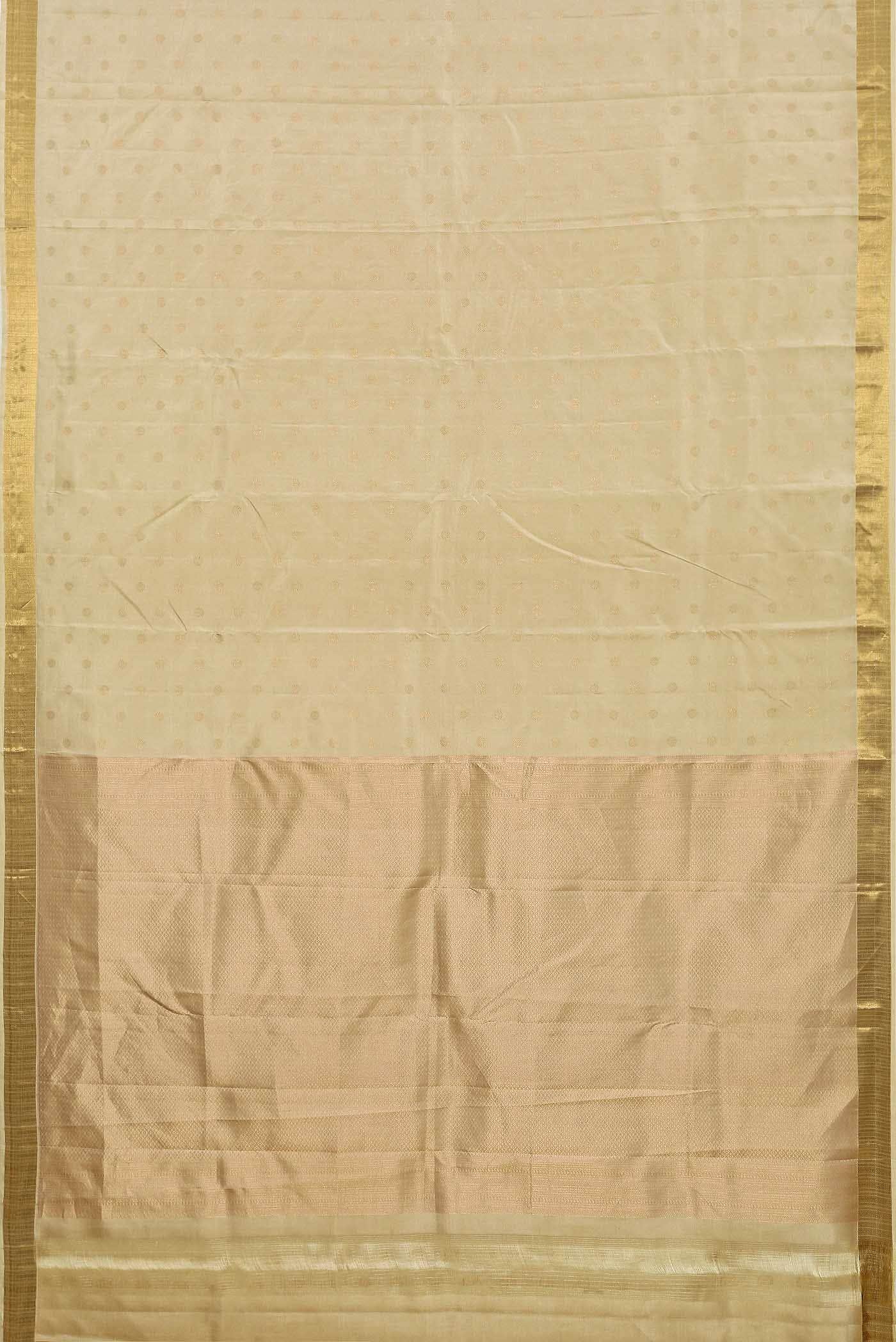 Beige Kanchipuram Silk Saree
