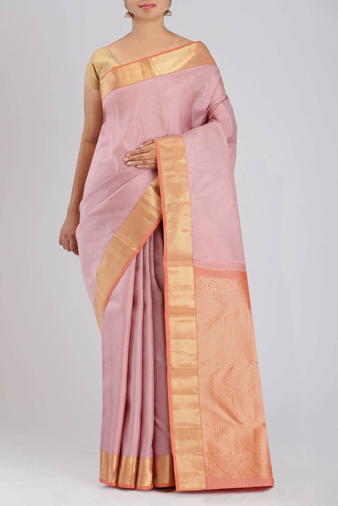 Pink Kanchipuram Silk Saree