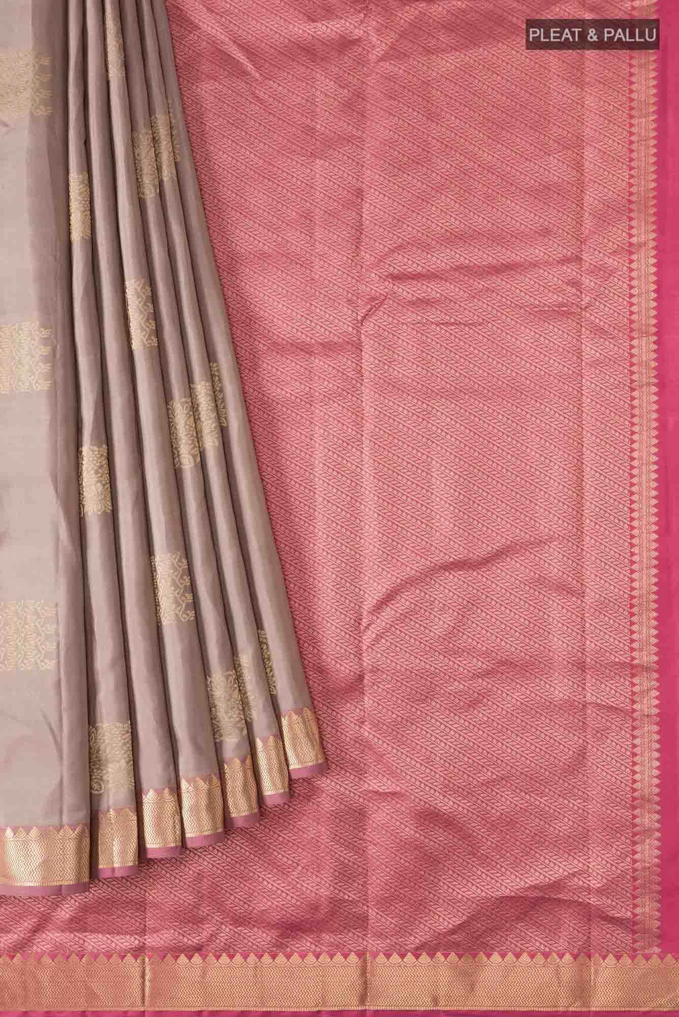 Beige Kanchipuram Silk Saree