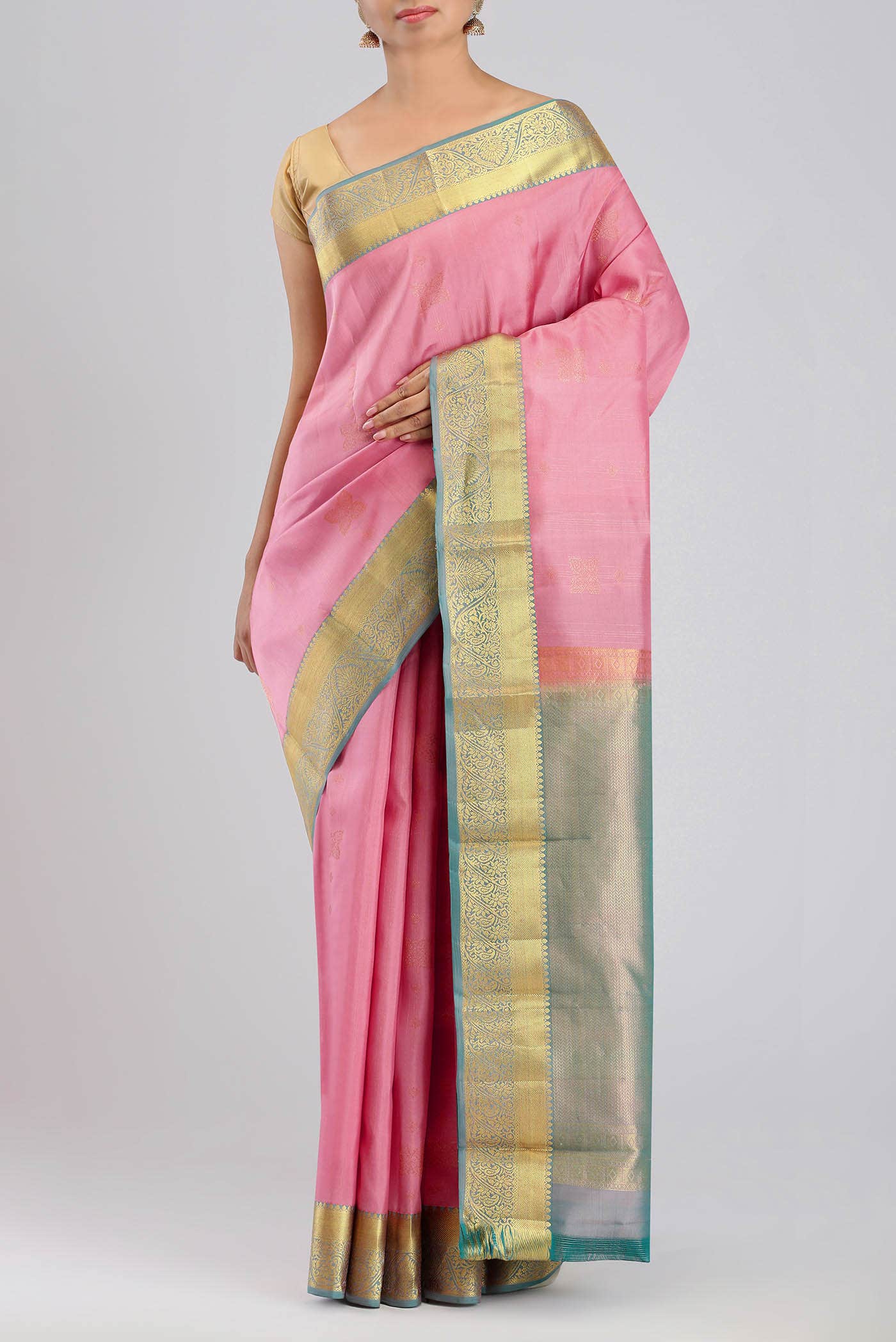Pink Kanchipuram Silk Saree