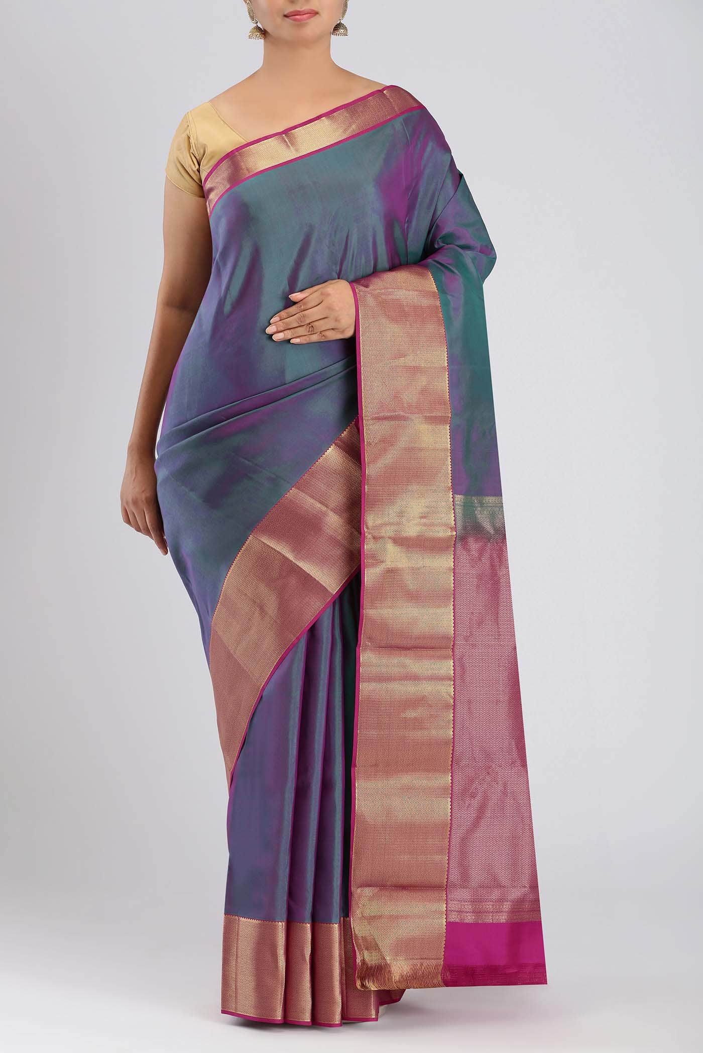 Blue Kanchipuram Silk Saree